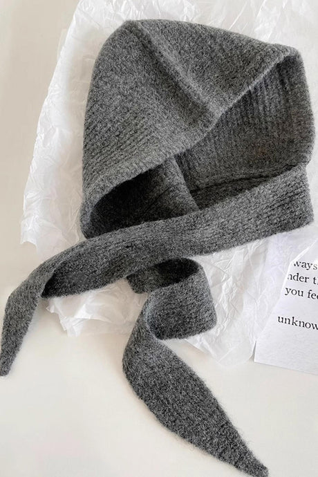 Solid Color Knitted Scarf Hat