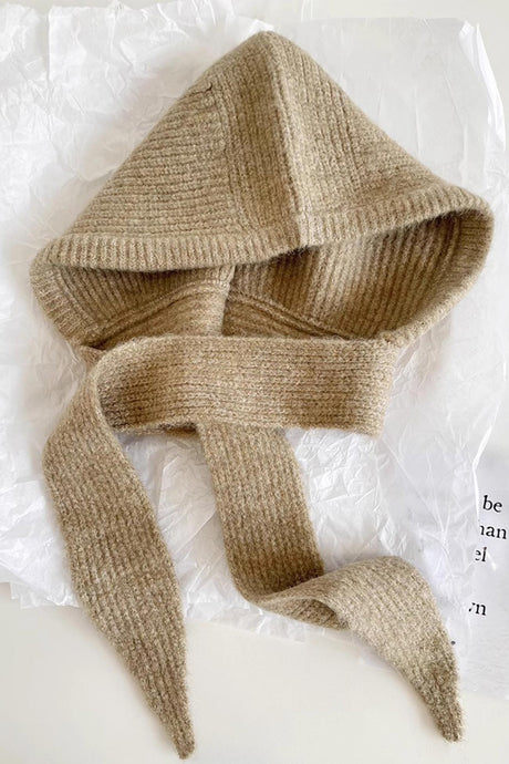 Solid Color Knitted Scarf Hat