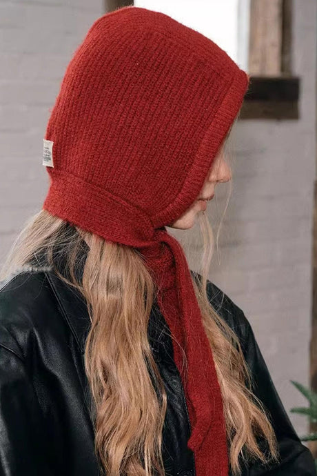 Solid Color Knitted Scarf Hat