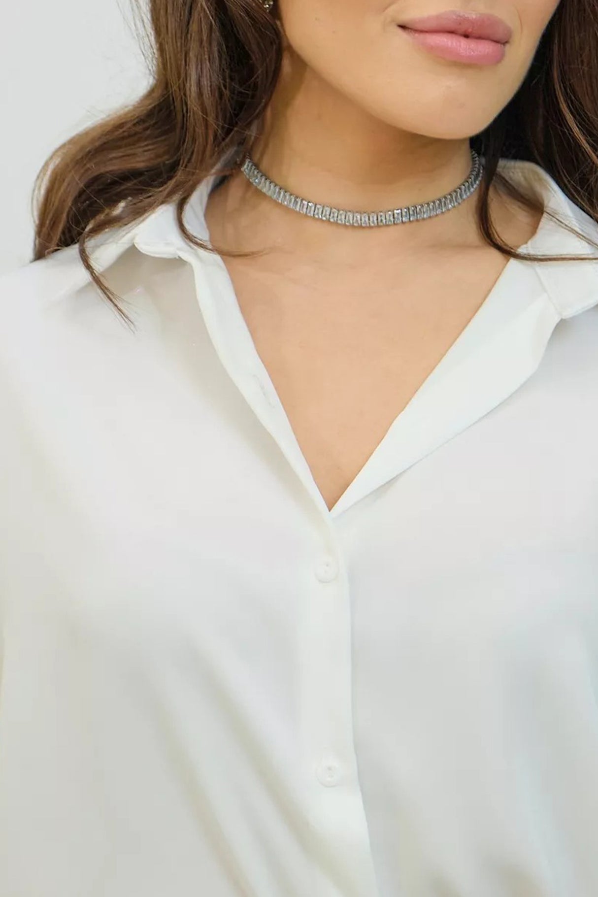 Arolora Solid Color Slim Fit Blouse