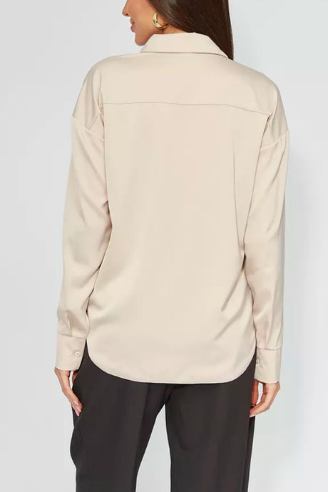 Arolora Solid Color Slim Fit Blouse