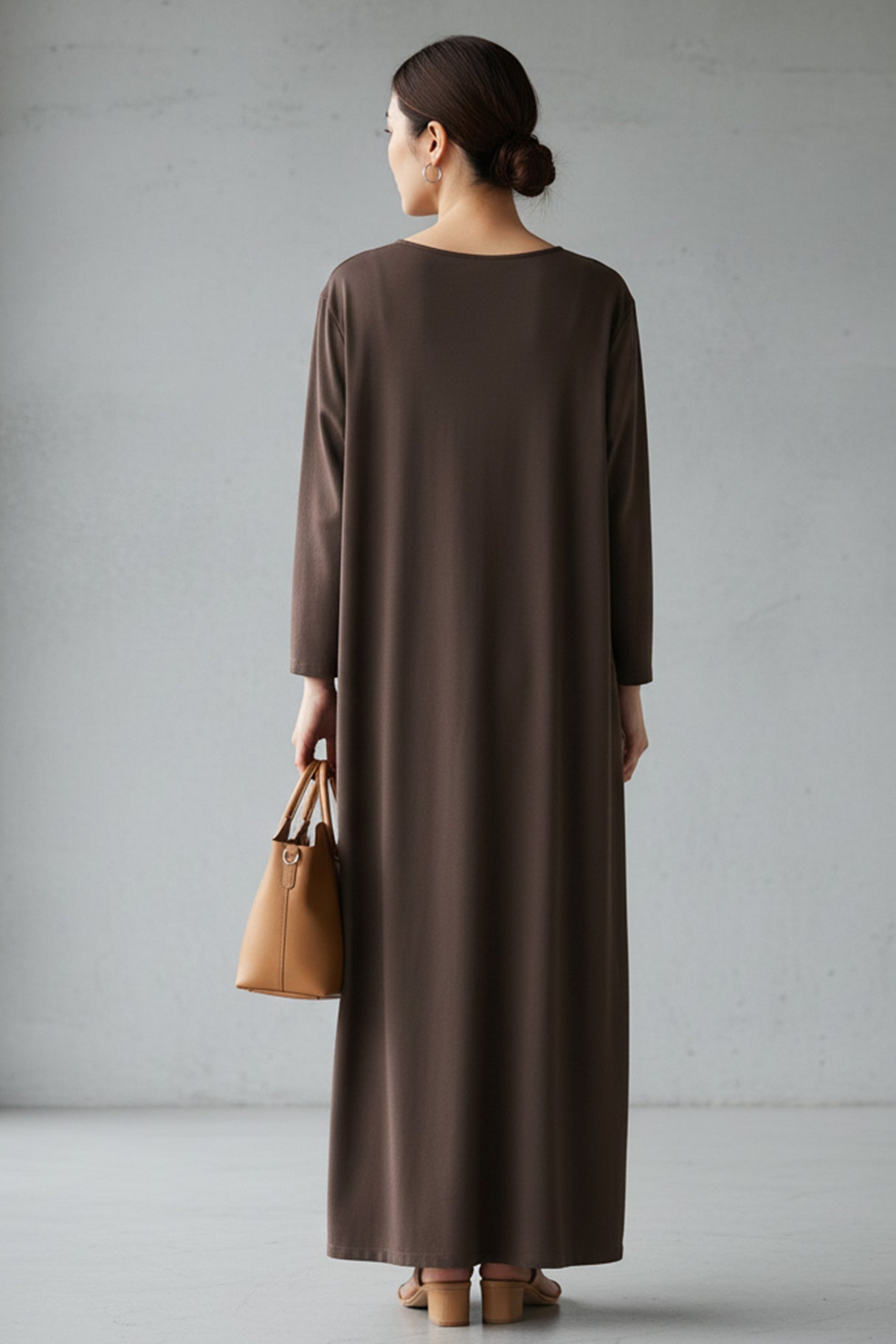 Solid Color V Neck Sweatshirt Dress