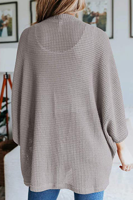 Arolora solid-half-sleeve-wrap-cardigan