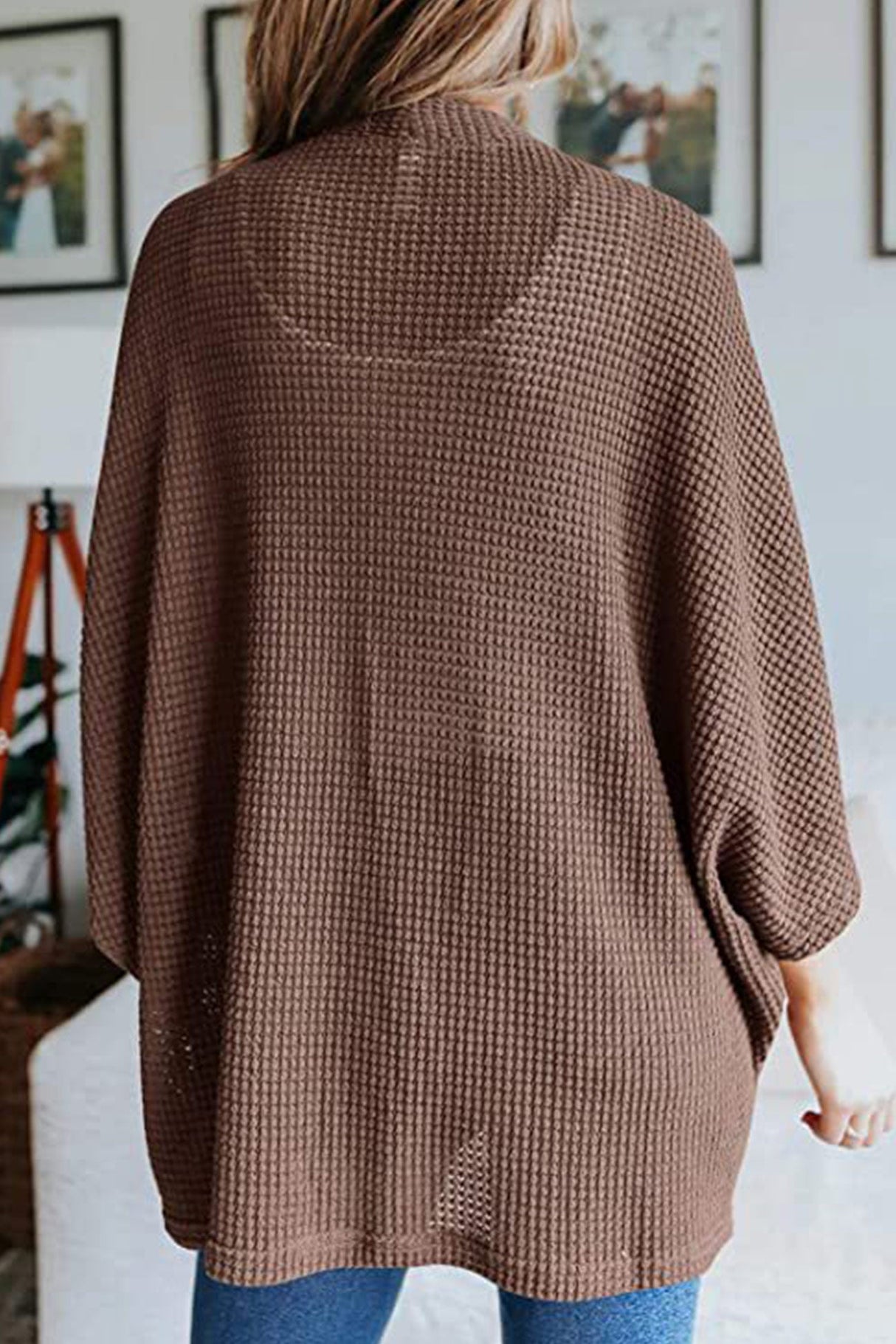 Arolora solid-half-sleeve-wrap-cardigan