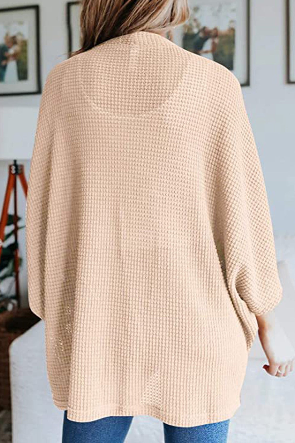 Arolora solid-half-sleeve-wrap-cardigan