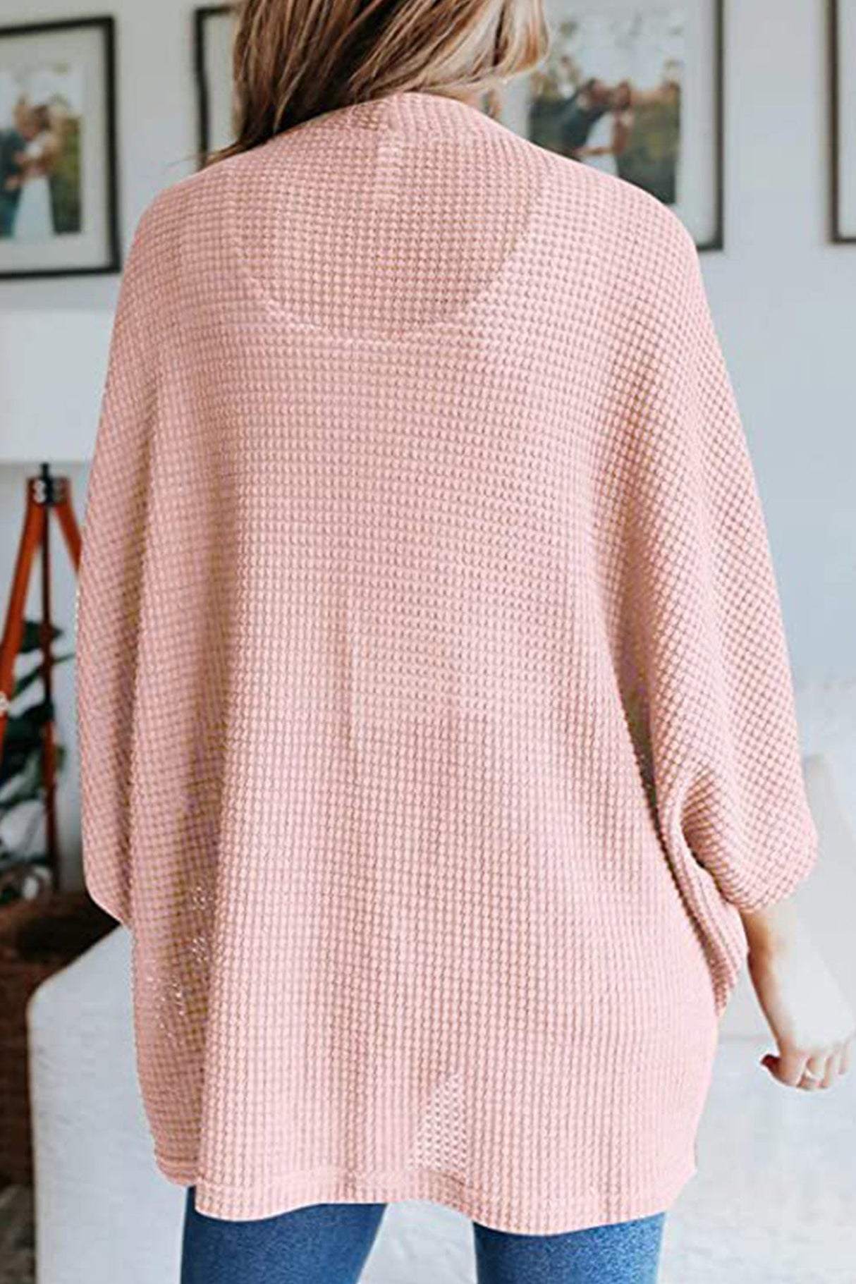 Arolora solid-half-sleeve-wrap-cardigan