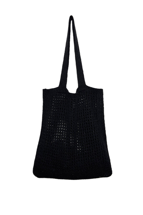 Solid Hollow Out Knit Shoulder Bag
