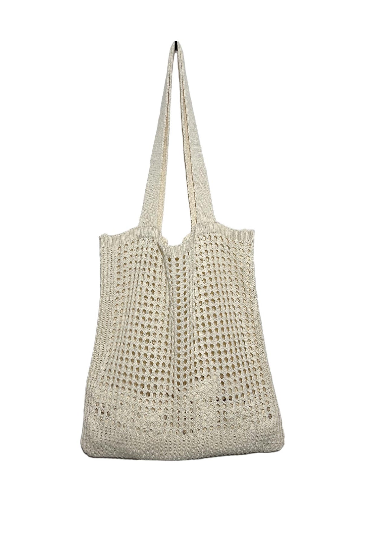 Solid Hollow Out Knit Shoulder Bag