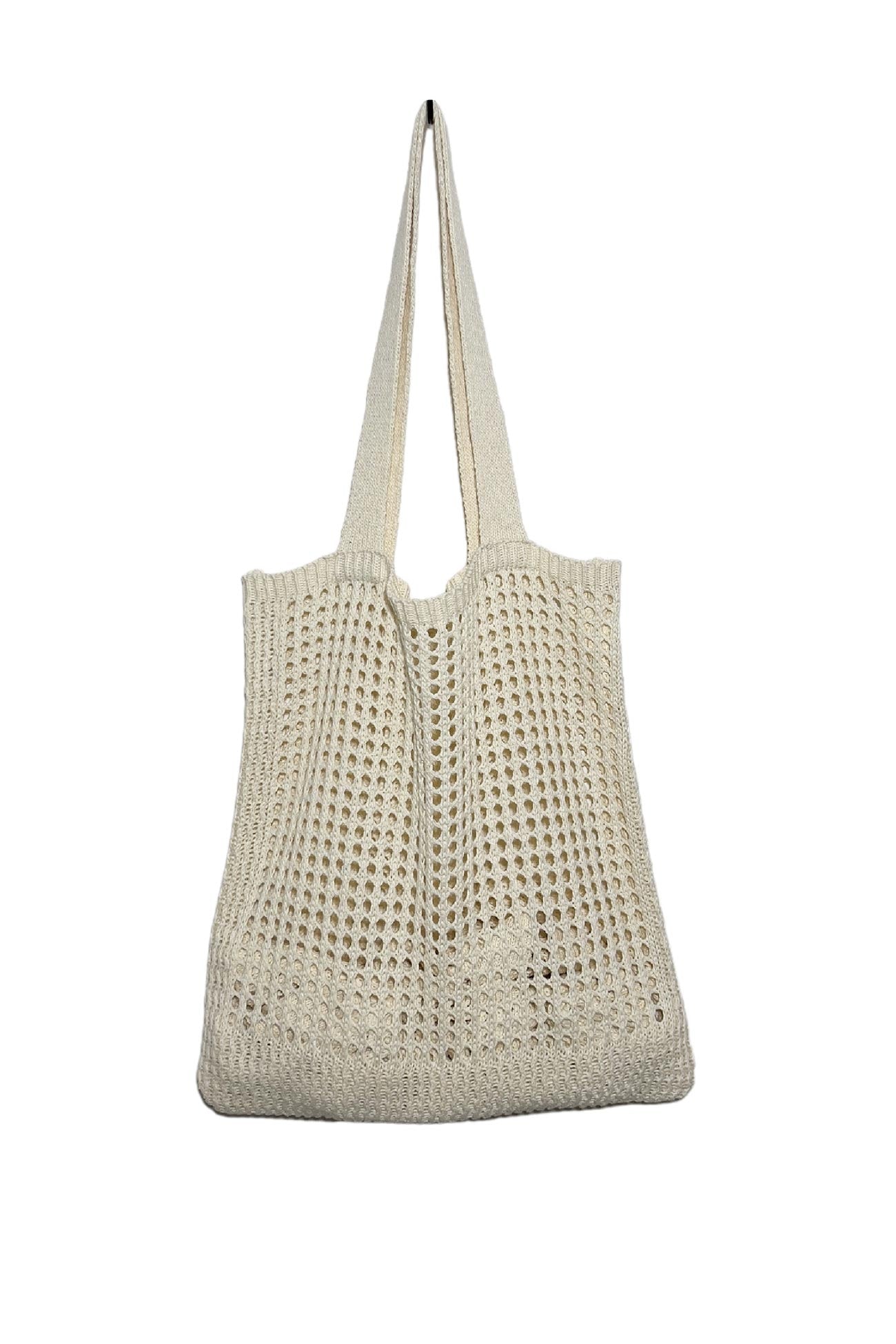 Solid Hollow Out Knit Shoulder Bag