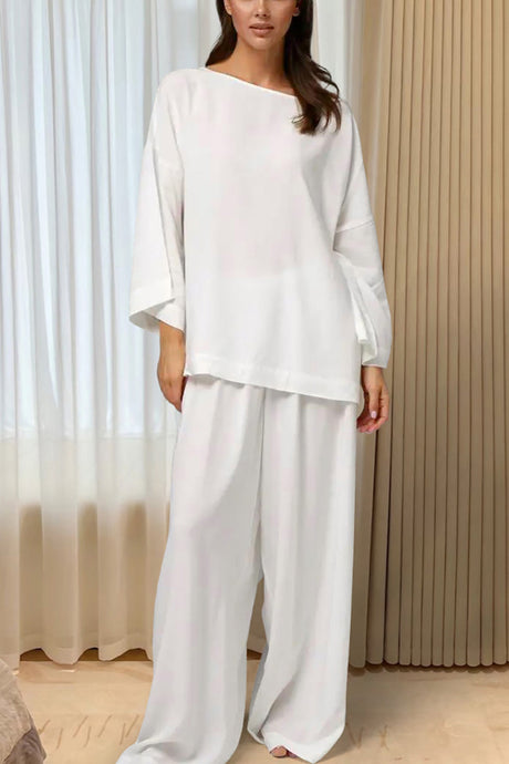 Arolora solid-long-sleeve-oversized-loungewear