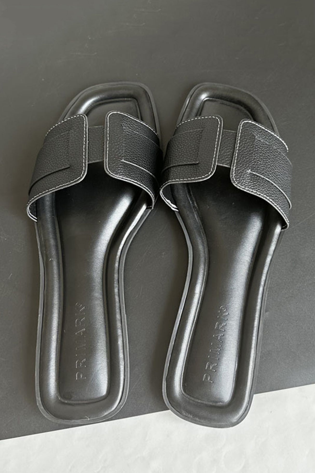 Solid PU Flat Sandals