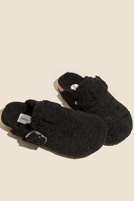 Solid Plush Slip-on Flats