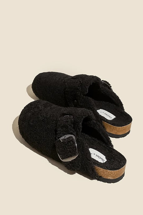 Solid Plush Slip-on Flats