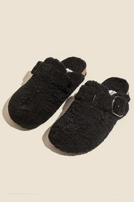 Solid Plush Slip-on Flats