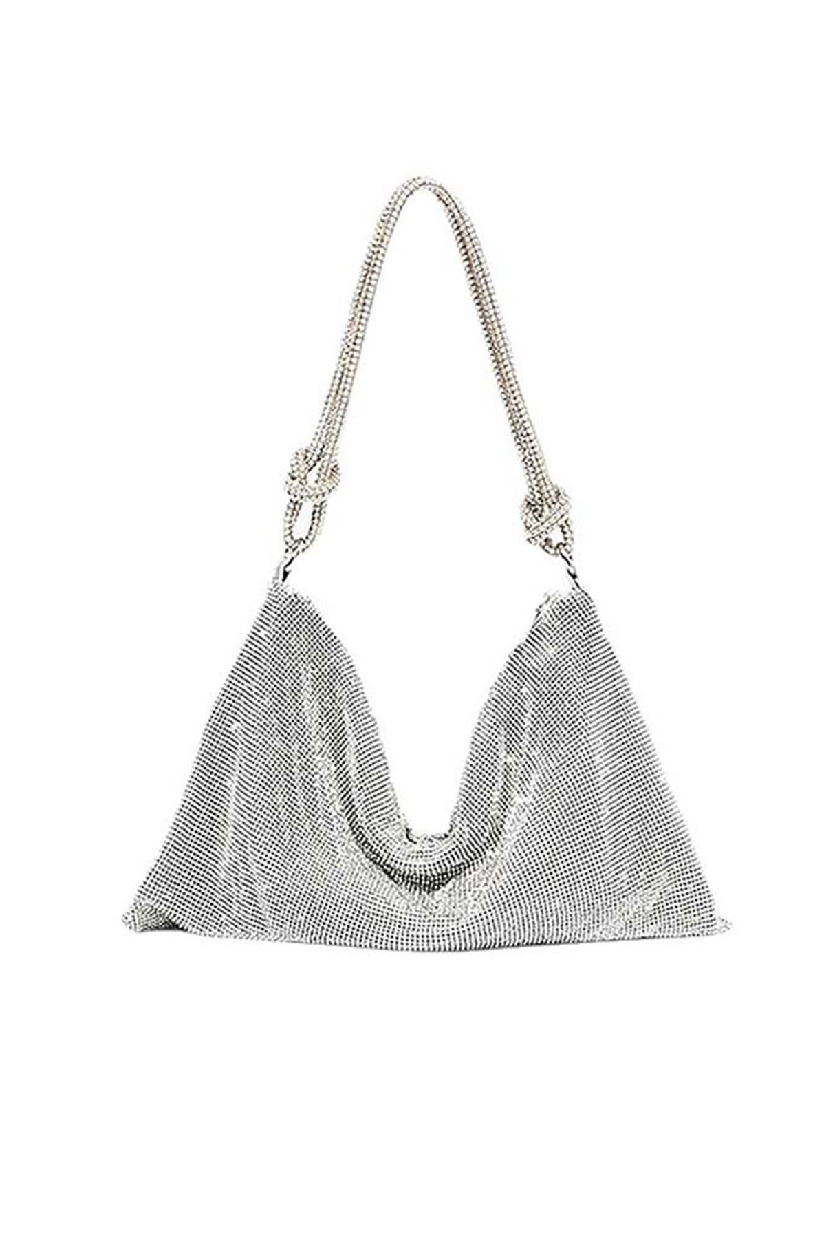 Solid Rhinestone Shoulder Bag