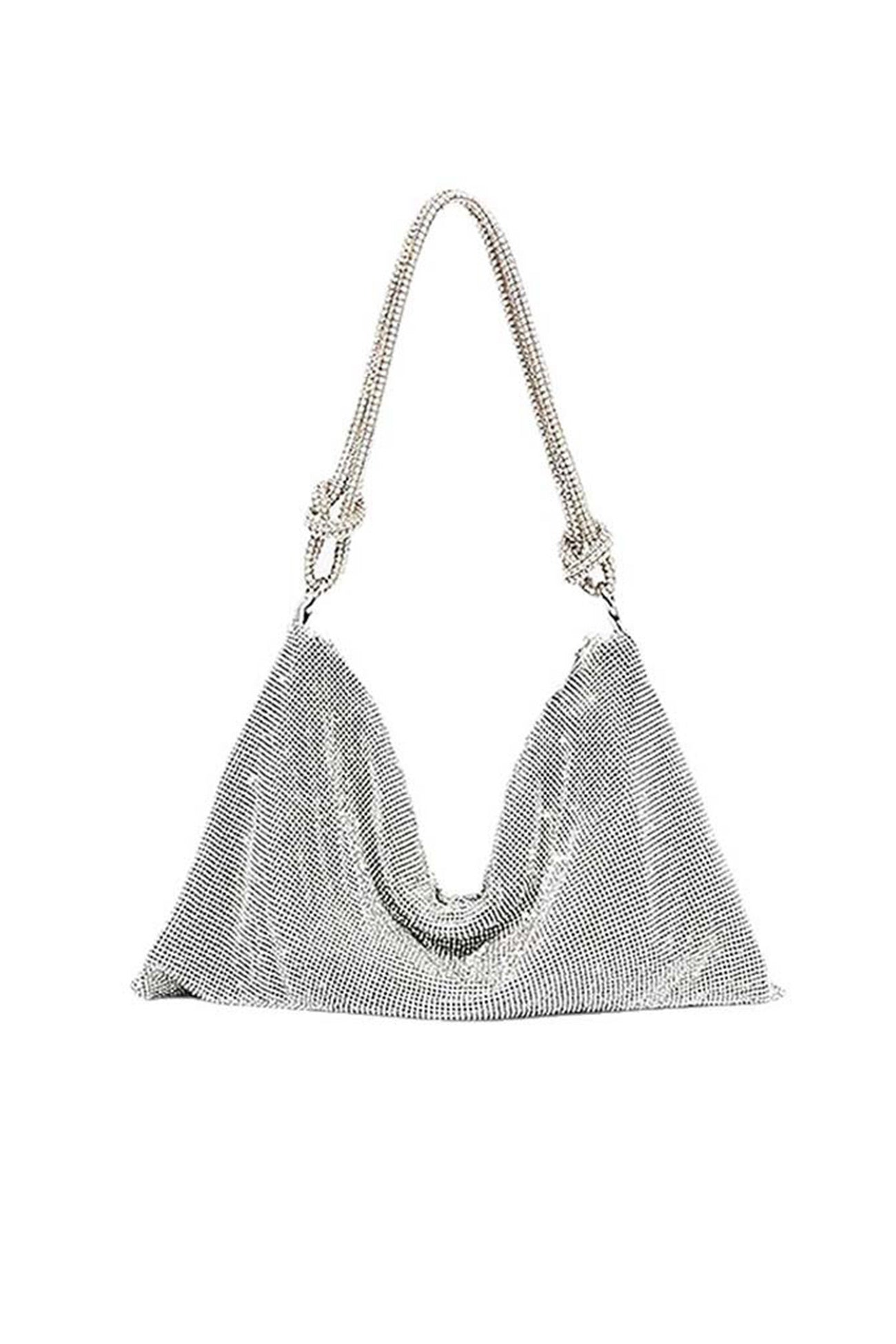 Solid Rhinestone Shoulder Bag