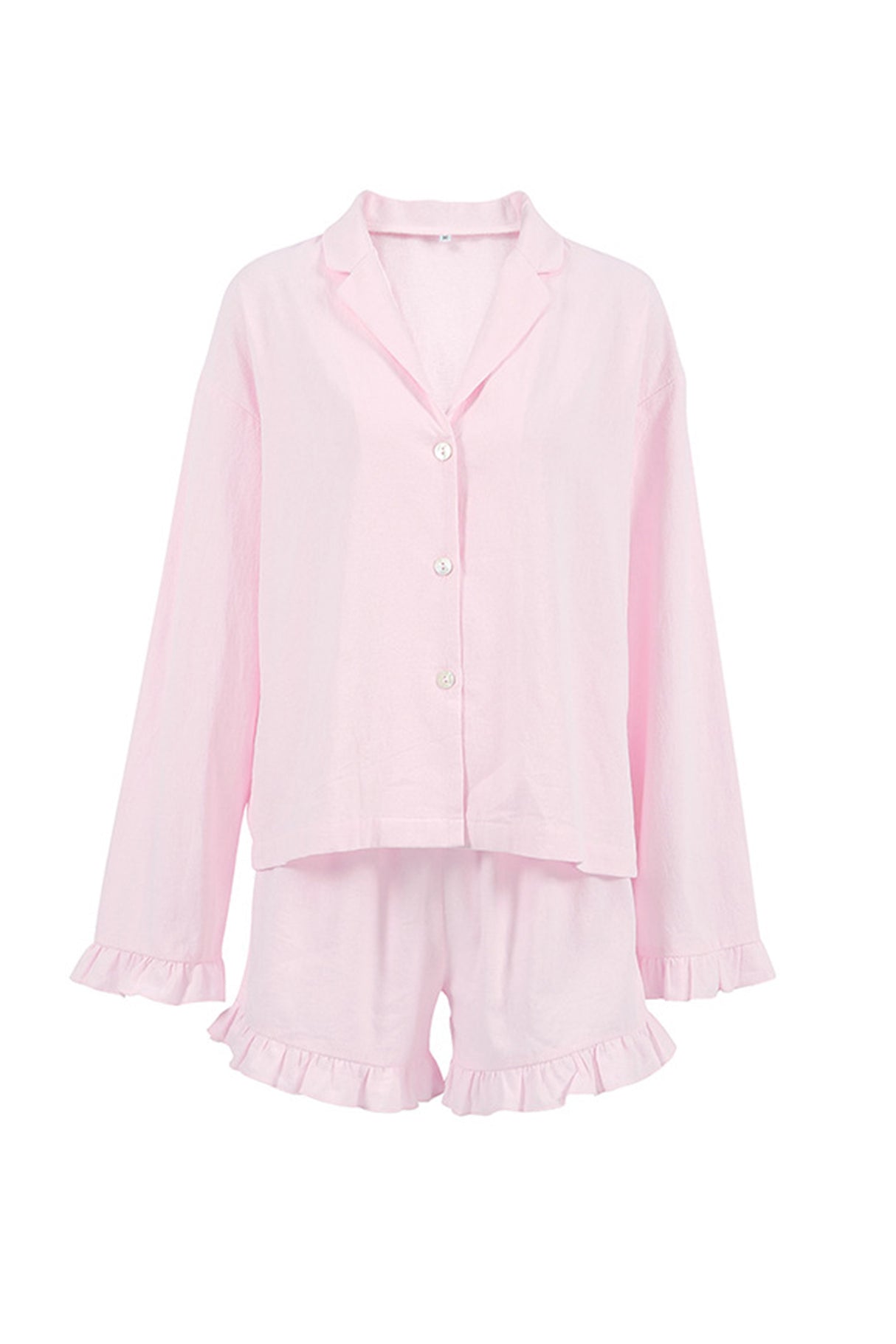 Solid Ruffle Cotton Loungewear