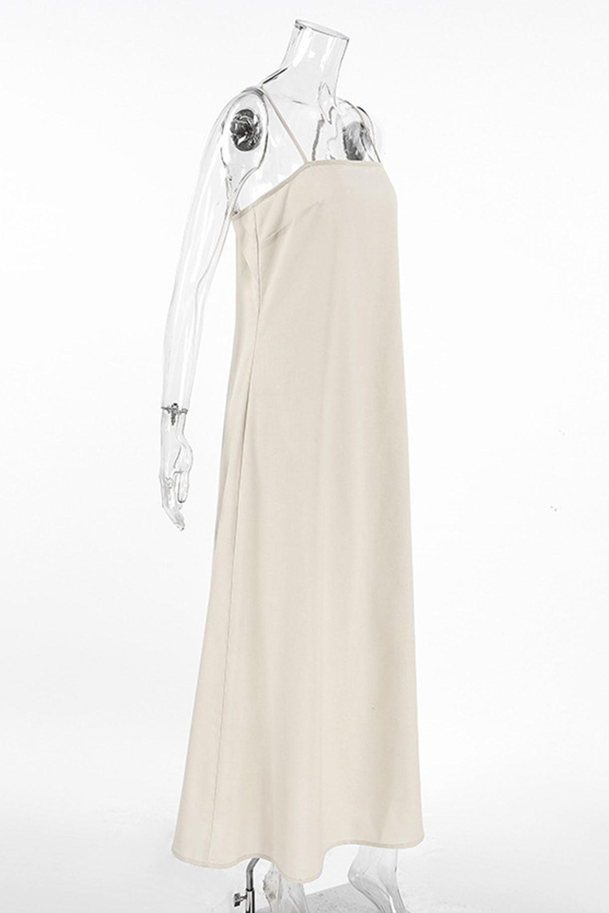 Arolora Spaghetti Straps A-line Cotton Linen Dress