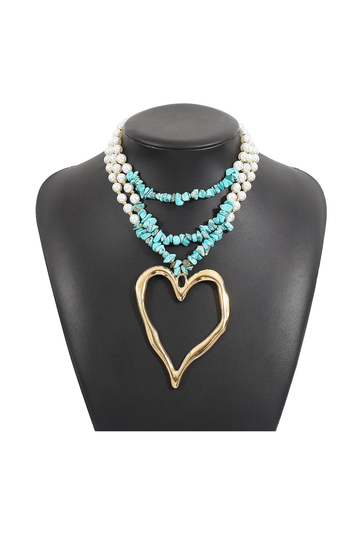 Stacking Pearl Turquoise Necklace