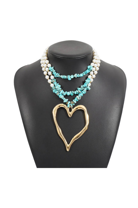 Stacking Pearl Turquoise Necklace