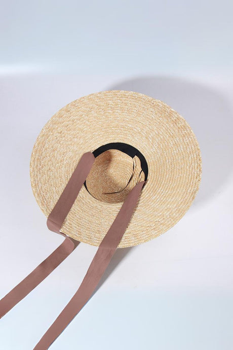 Ribbon Wide Brim Straw Hat