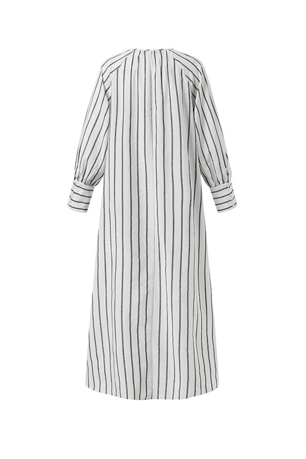 Arolora striped-crew-neck-shirt-dress