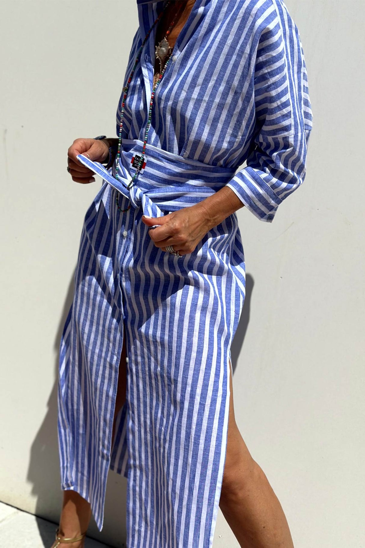 Arolora printed-half-sleeve-shirt-dress