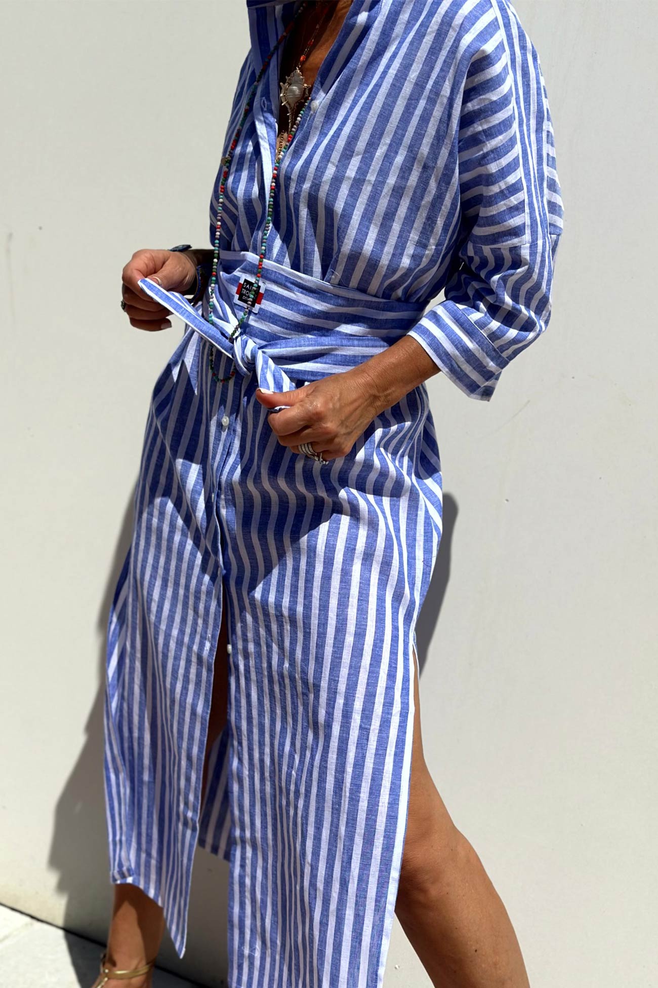 Arolora printed-half-sleeve-shirt-dress