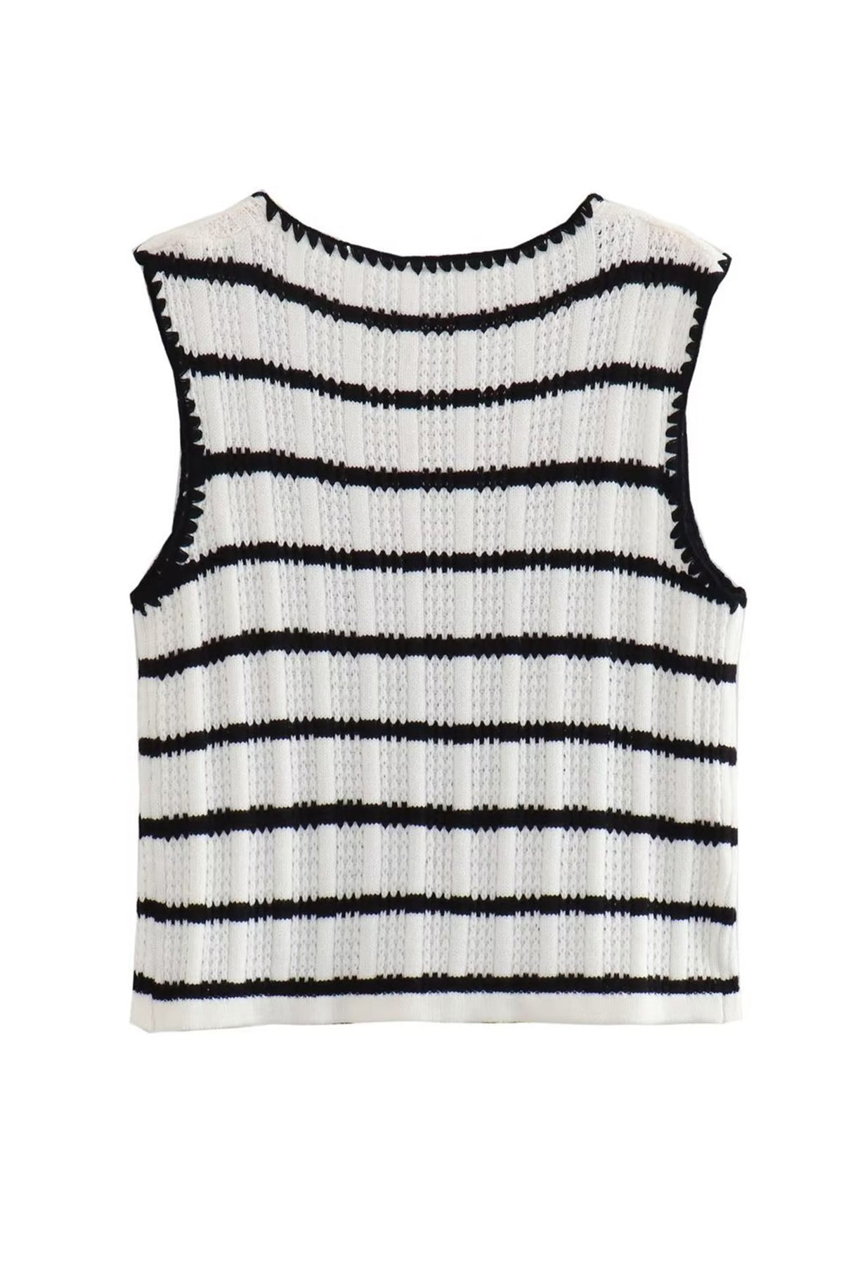 Striped Knit Tie-up Tank Top Pants Suits