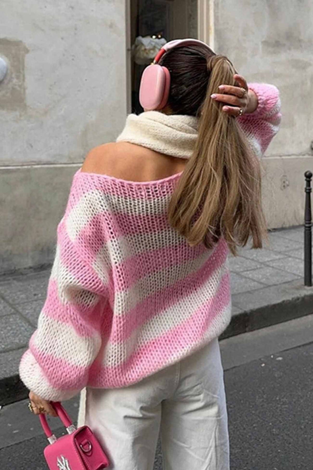 Arolora striped-drop-shoulder-long-sleeve-knit-sweater