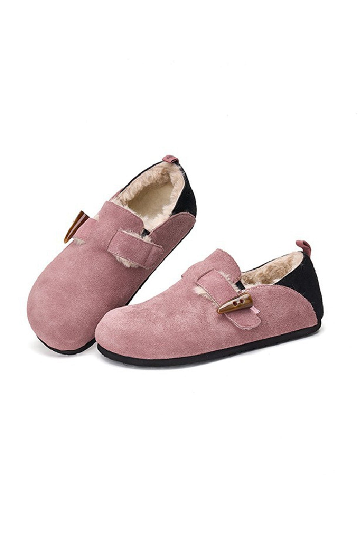 Arolora suede-color-patchwork-slip-on-flats