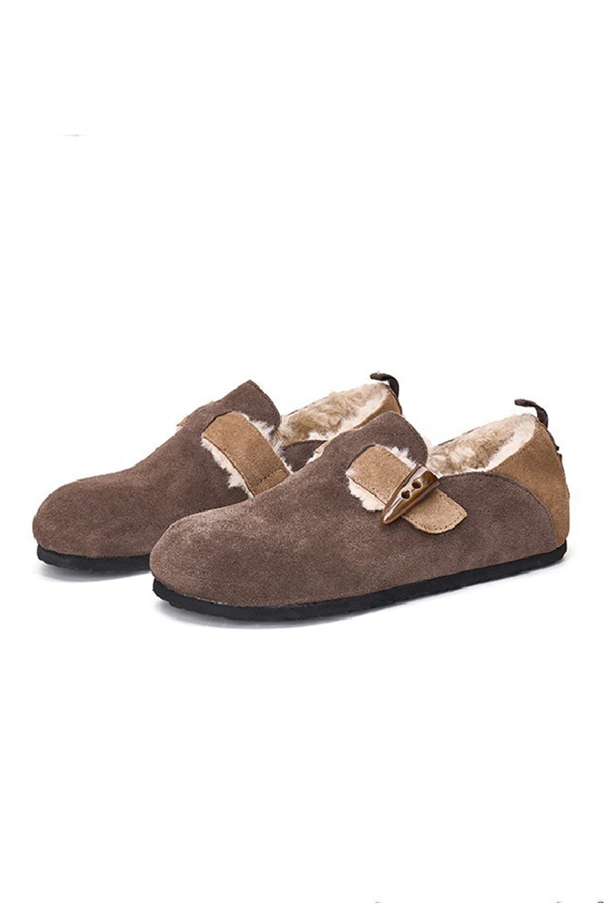 Arolora suede-color-patchwork-slip-on-flats