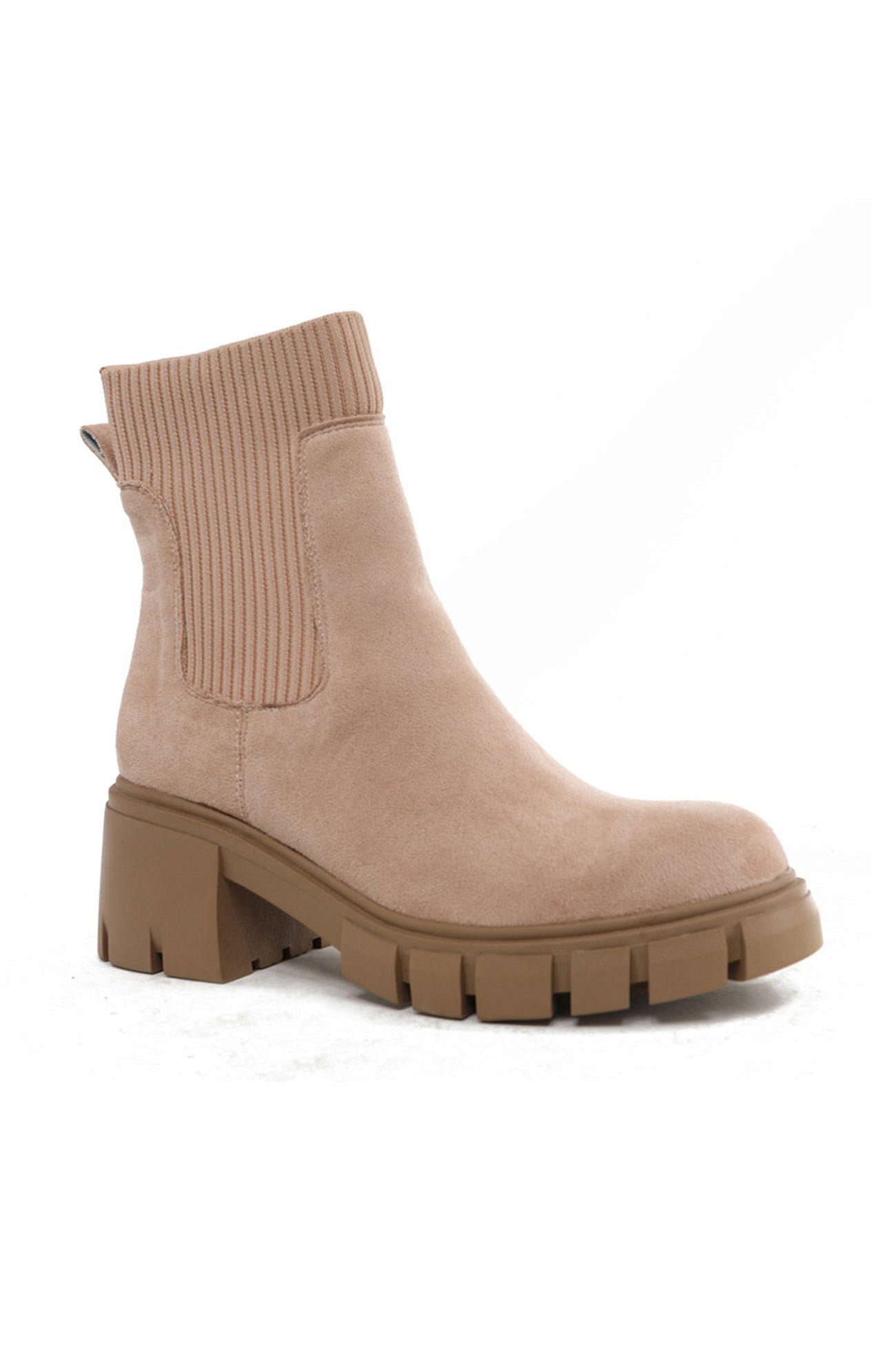 Suede Platform Chelsea Ankle Boots