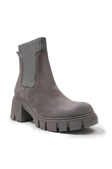Suede Platform Chelsea Ankle Boots