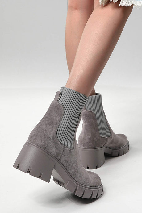 Suede Platform Chelsea Ankle Boots
