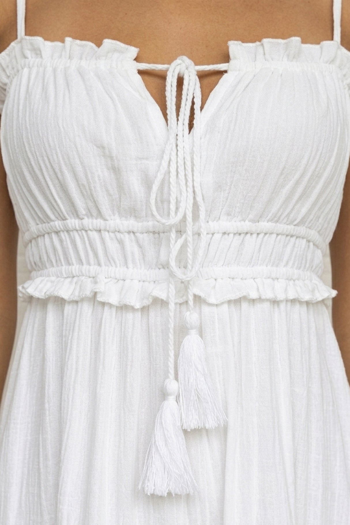 Tie-up Cutout Tiered Cami Dress