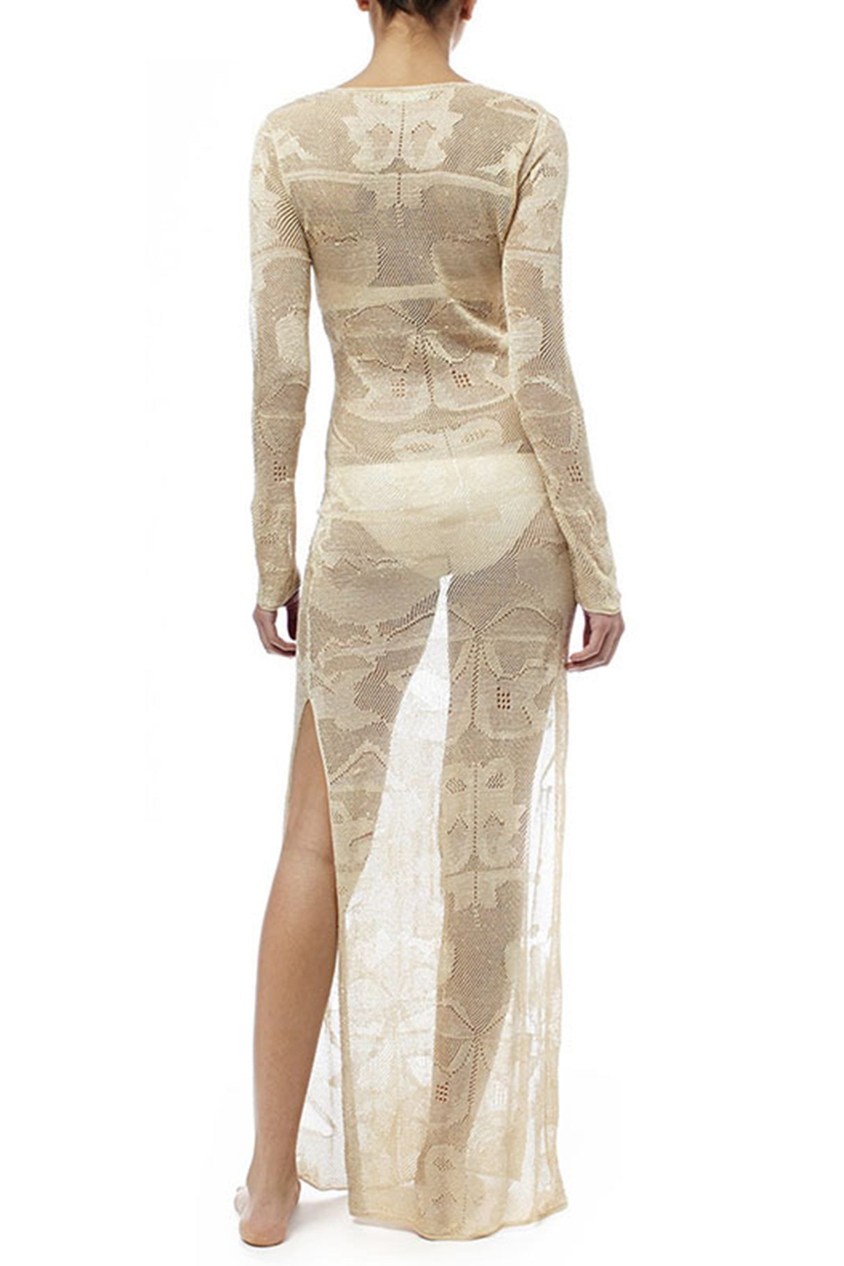 Tie-up Knit Slit Cover-up Dress