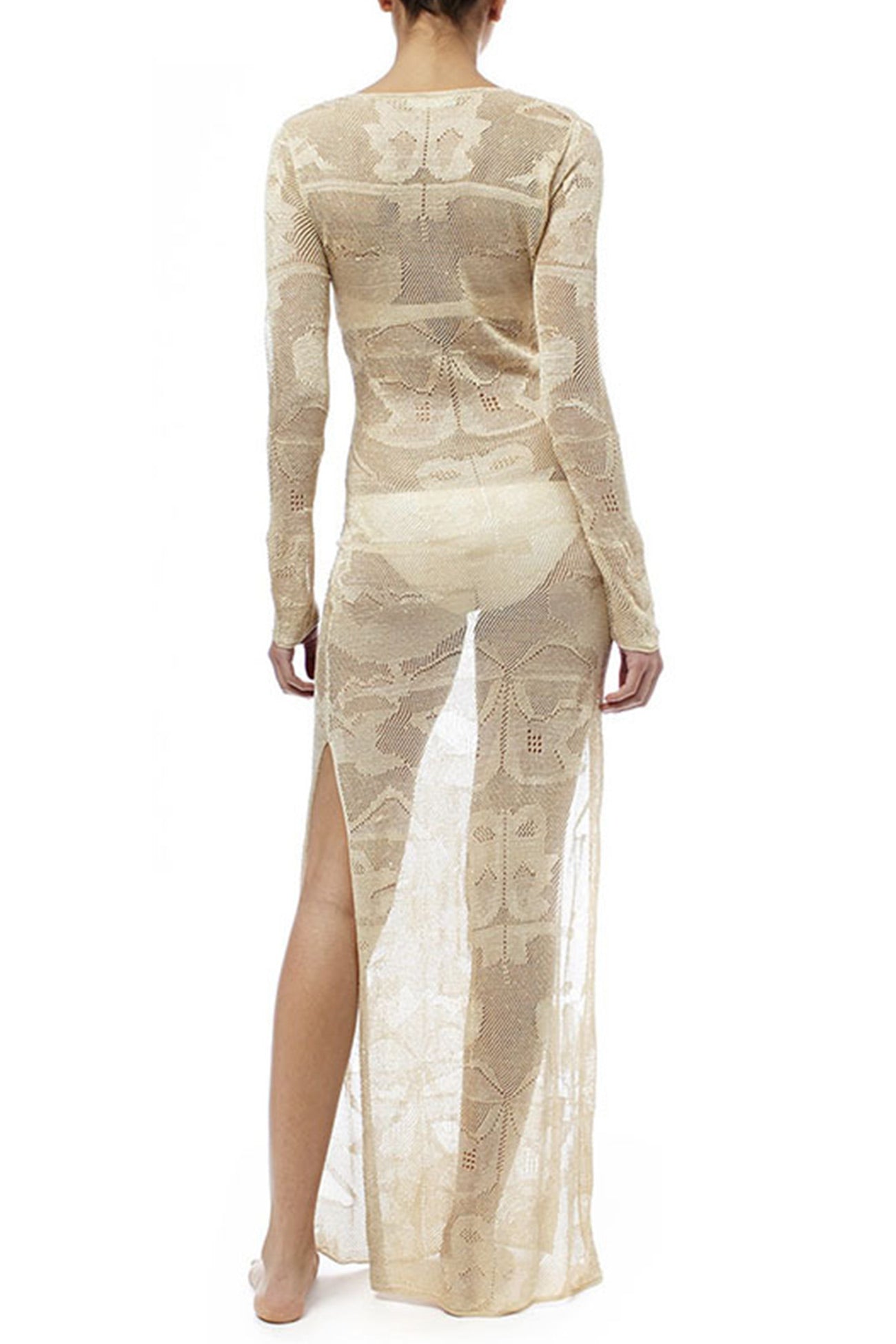 Tie-up Knit Slit Cover-up Dress