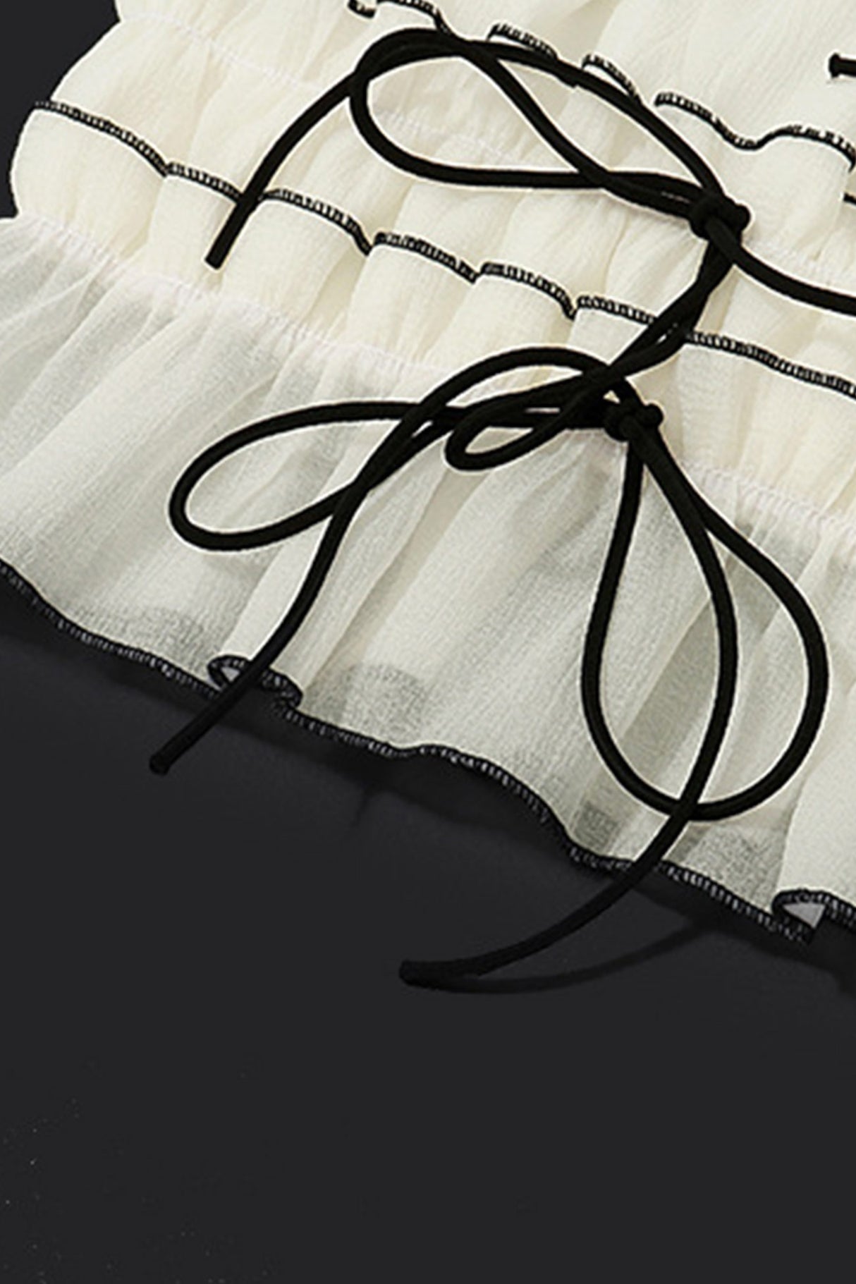 Tie-up Ruffle Midi Skirt Suits