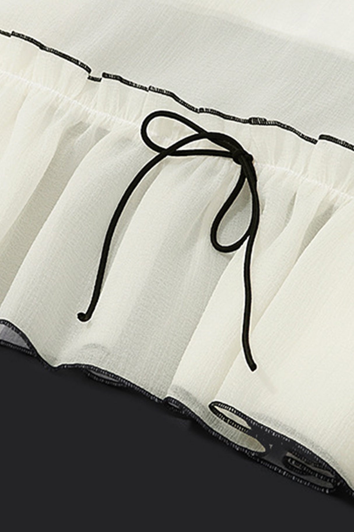 Tie-up Ruffle Midi Skirt Suits