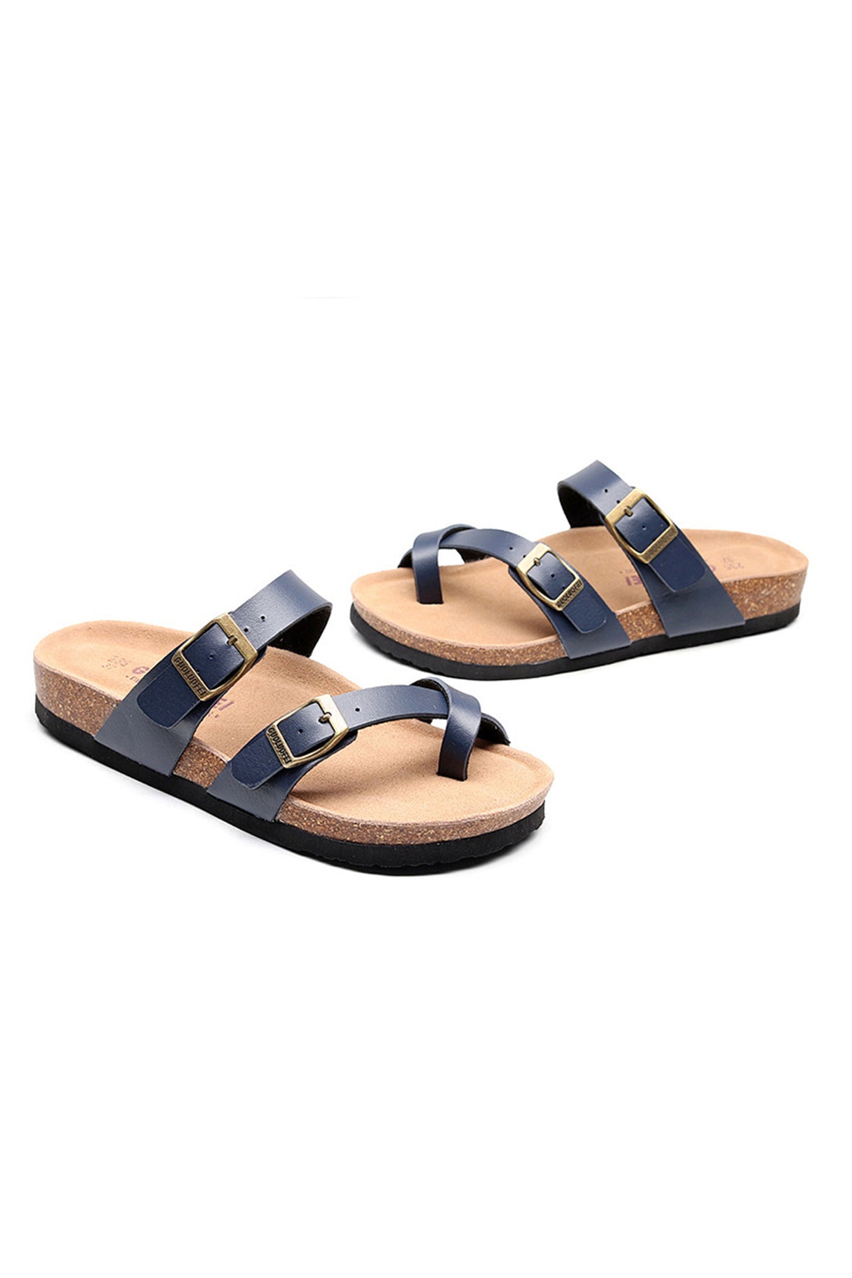 Arolora Toe Ring Criss Cross Buckles Thong Sandals