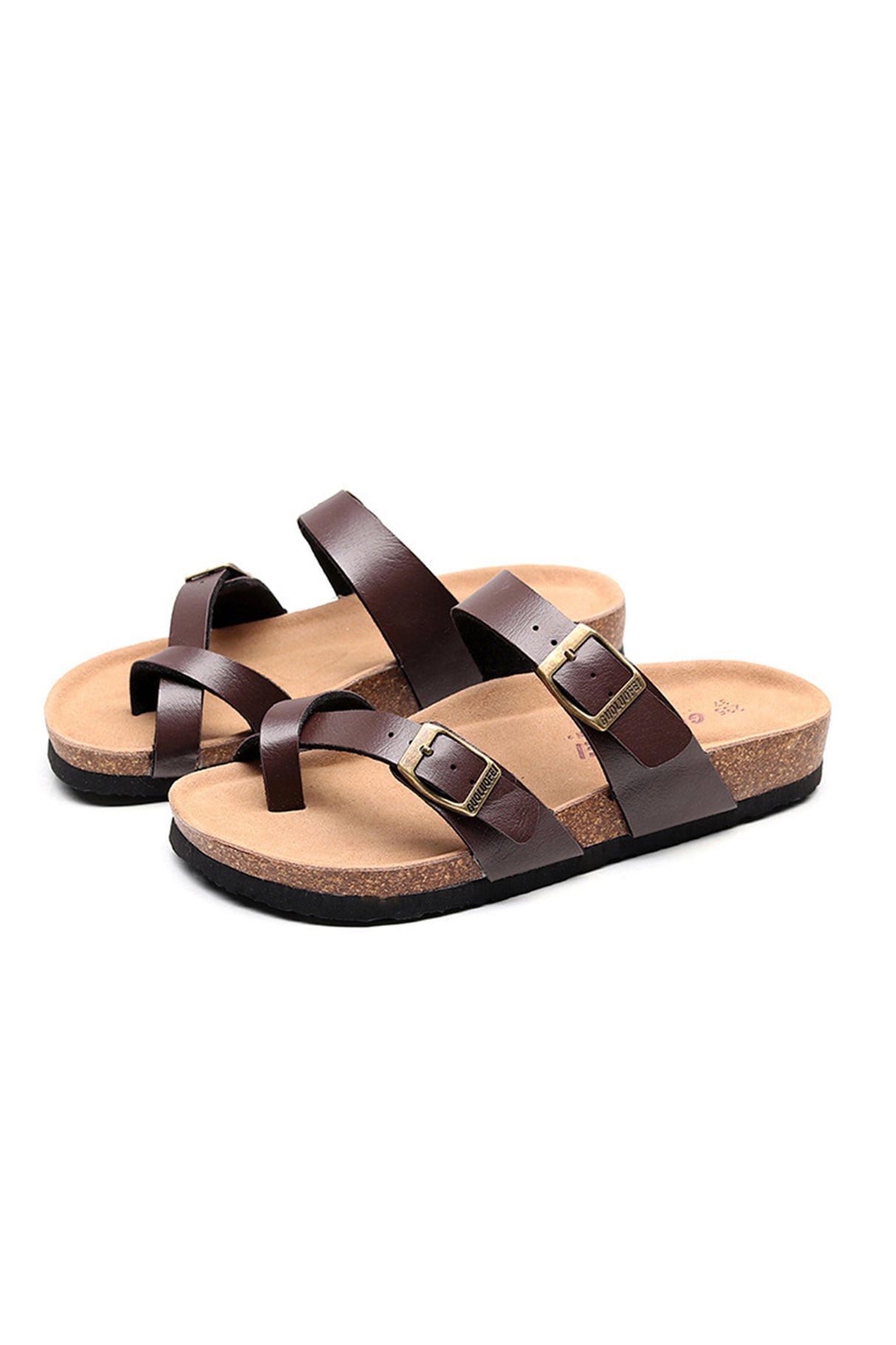 Arolora Toe Ring Criss Cross Buckles Thong Sandals