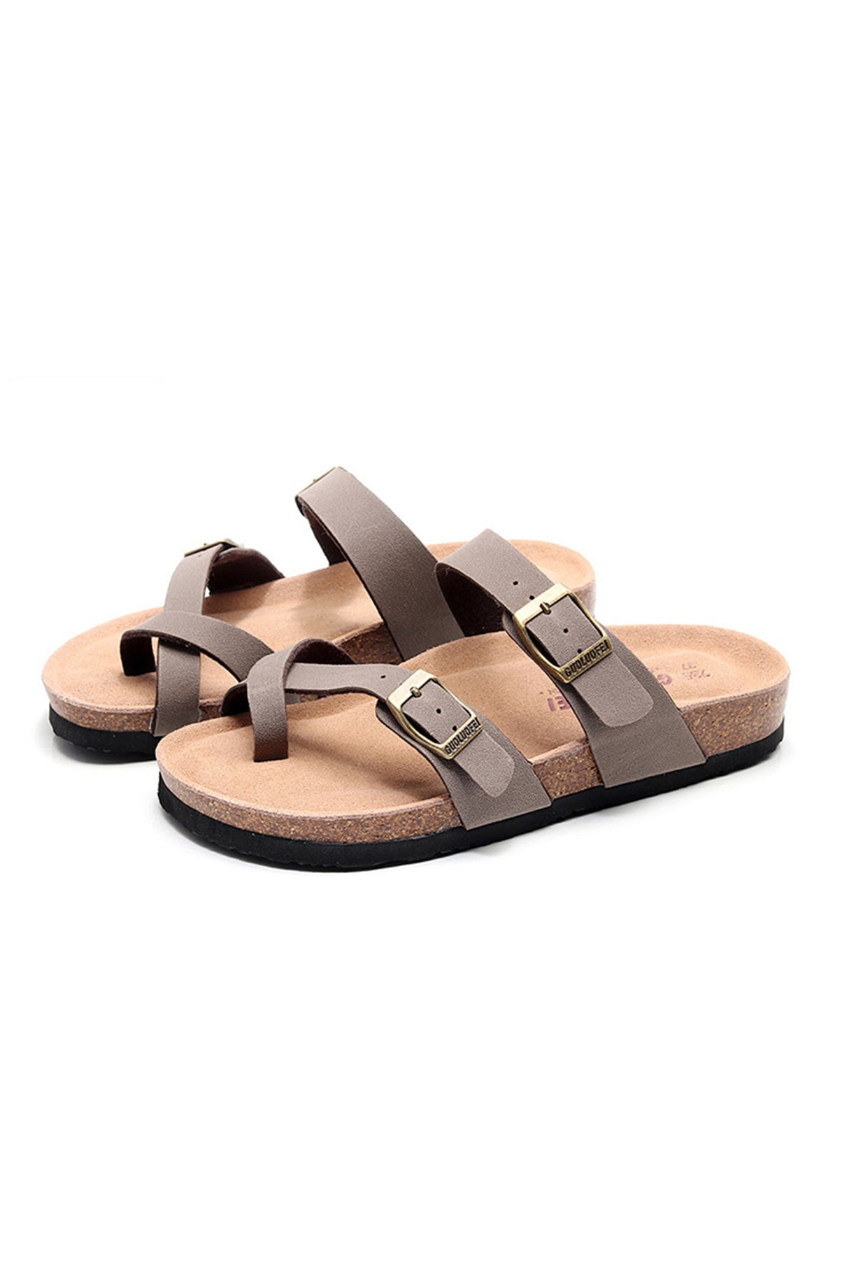 Arolora Toe Ring Criss Cross Buckles Thong Sandals