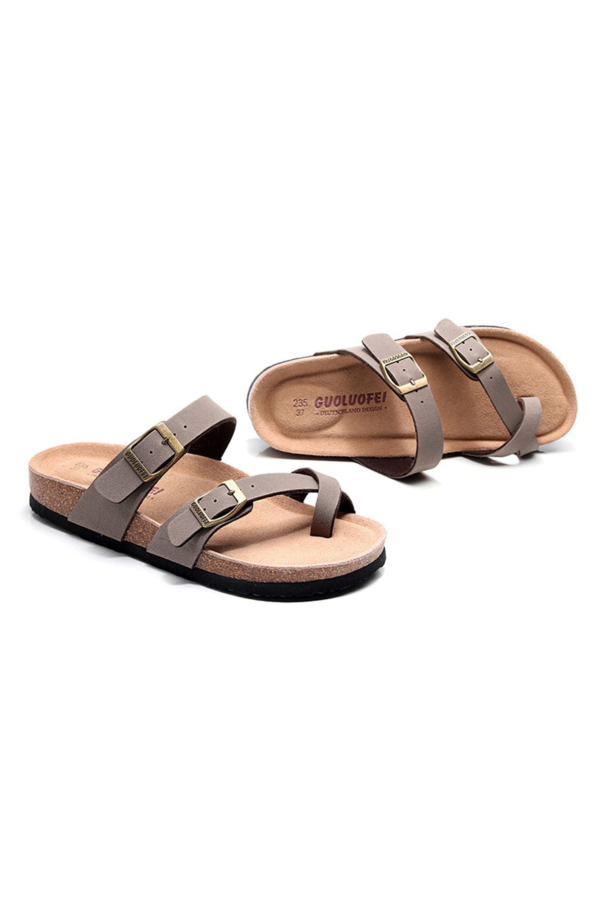 Arolora Toe Ring Criss Cross Buckles Thong Sandals