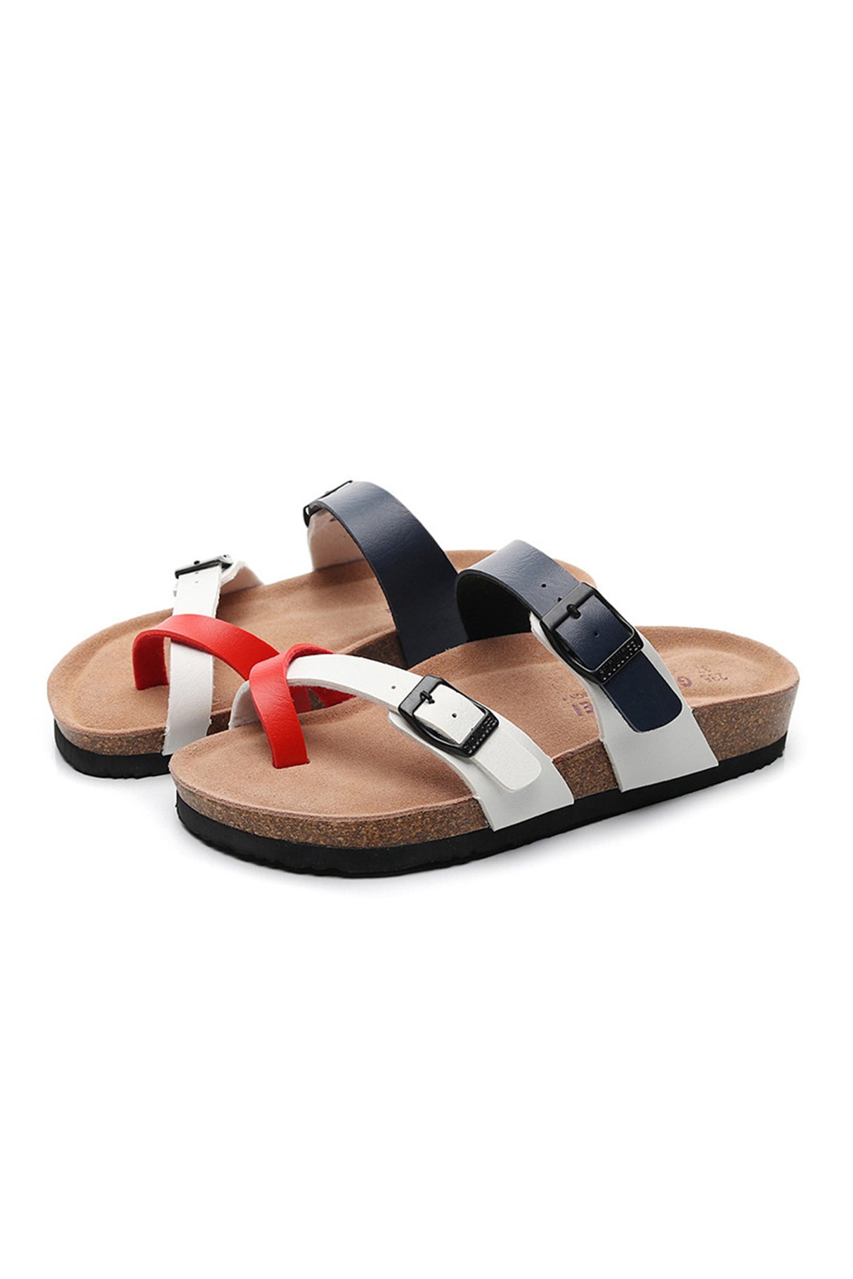 Arolora Toe Ring Criss Cross Buckles Thong Sandals