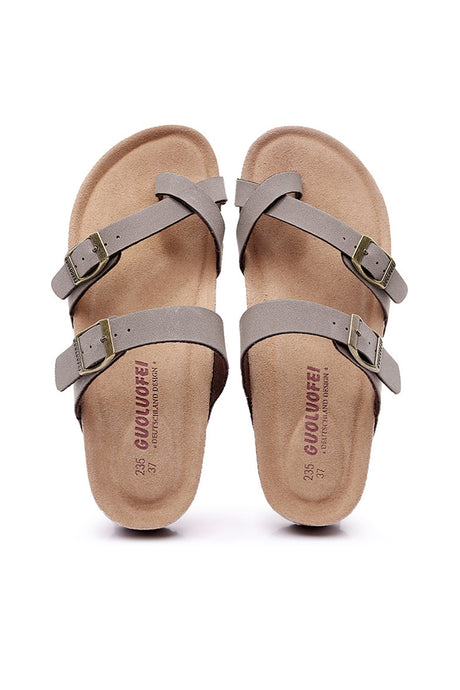 Arolora Toe Ring Criss Cross Buckles Thong Sandals