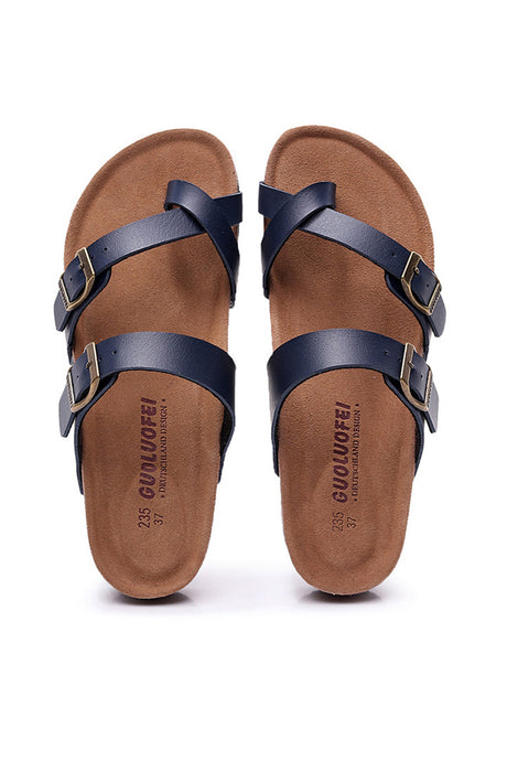 Arolora Toe Ring Criss Cross Buckles Thong Sandals