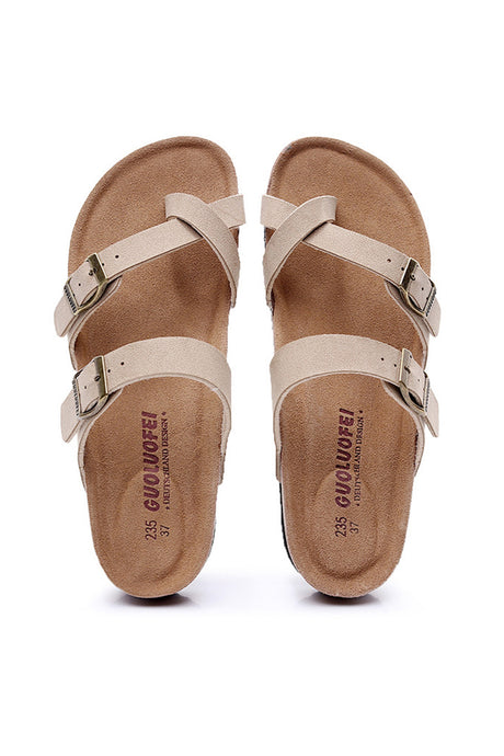 Arolora Toe Ring Criss Cross Buckles Thong Sandals