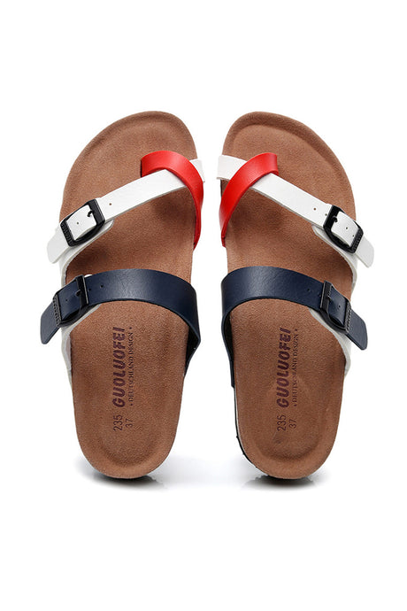 Arolora Toe Ring Criss Cross Buckles Thong Sandals