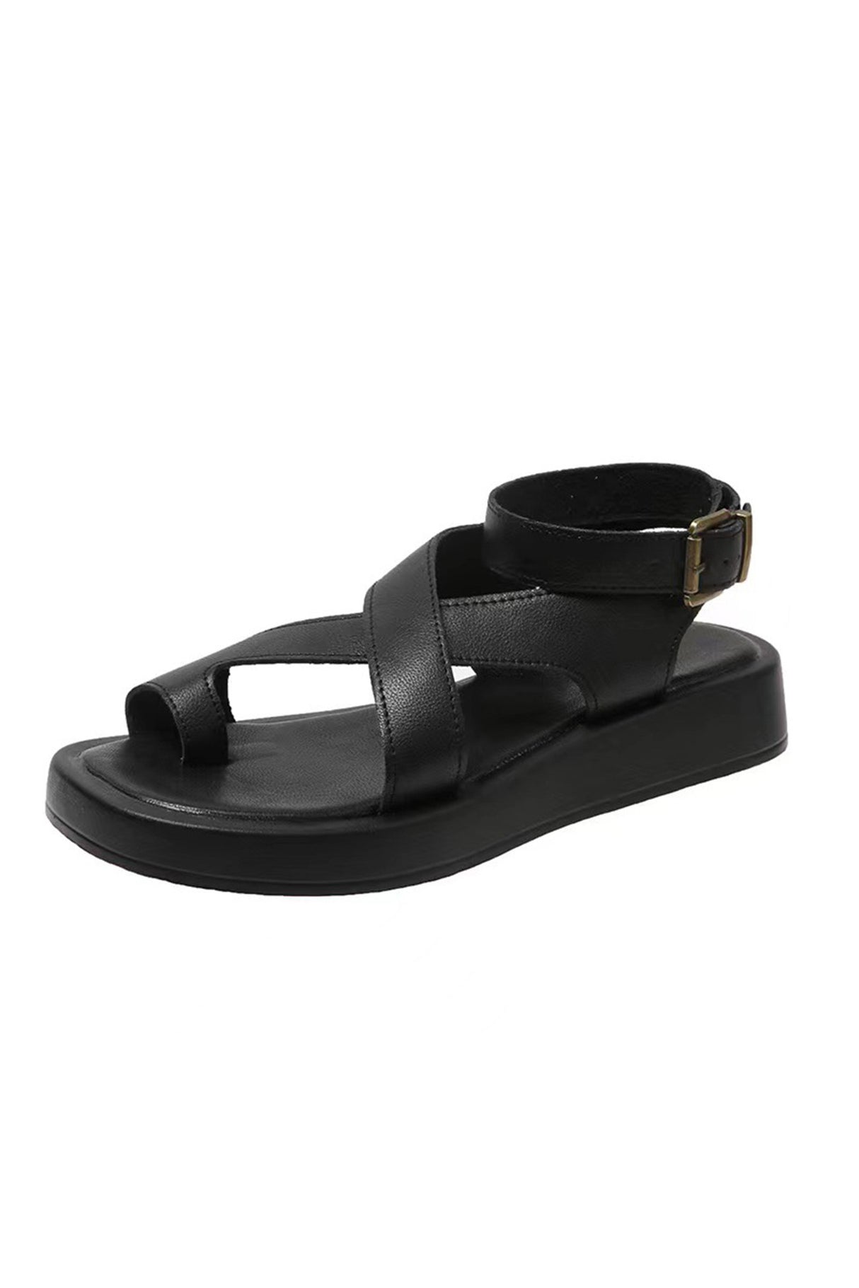 Toe Ring Ankle Strap Chunky Sandals